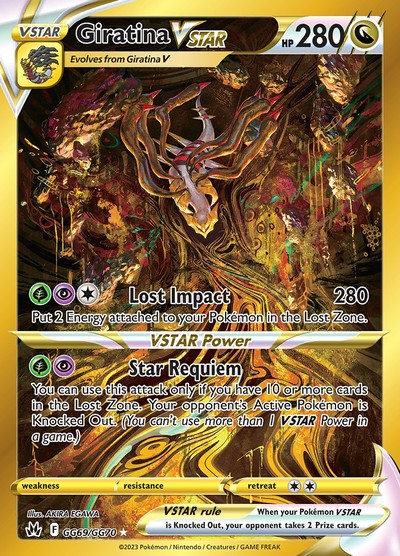 2023 Pokemon Crown Zenith Giratina VSTAR Gold #GG69 PSA 10